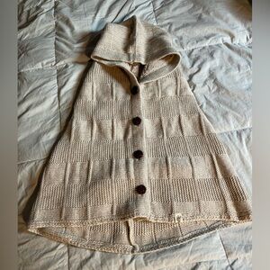 Cozy Cream Hooded Poncho